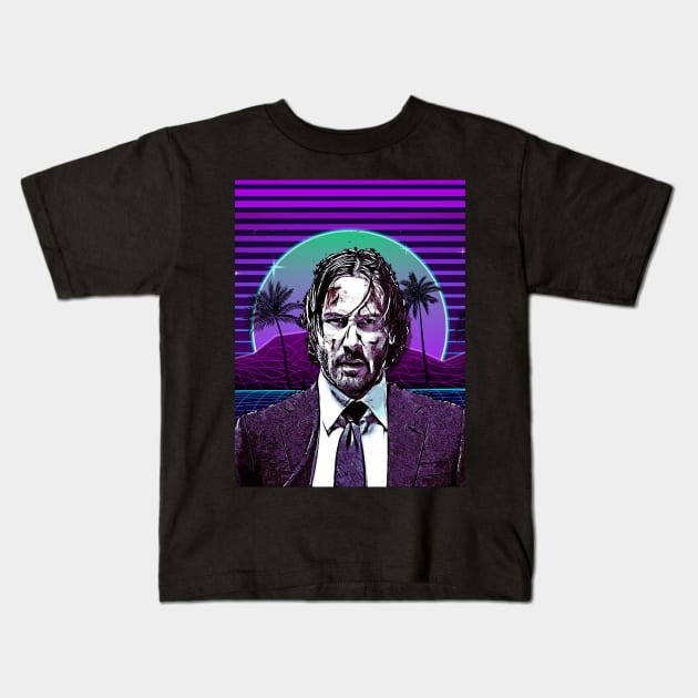 JW synthwave Kids T-Shirt by PrintstaBee